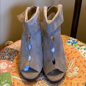 Coclico Leather Open Toe Booties Size 40